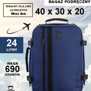 Plecak-torba kabinowa Discovery Andes navy 40x30x20