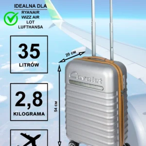 Walizka kabinowa Cavalet Pasadena srebrna